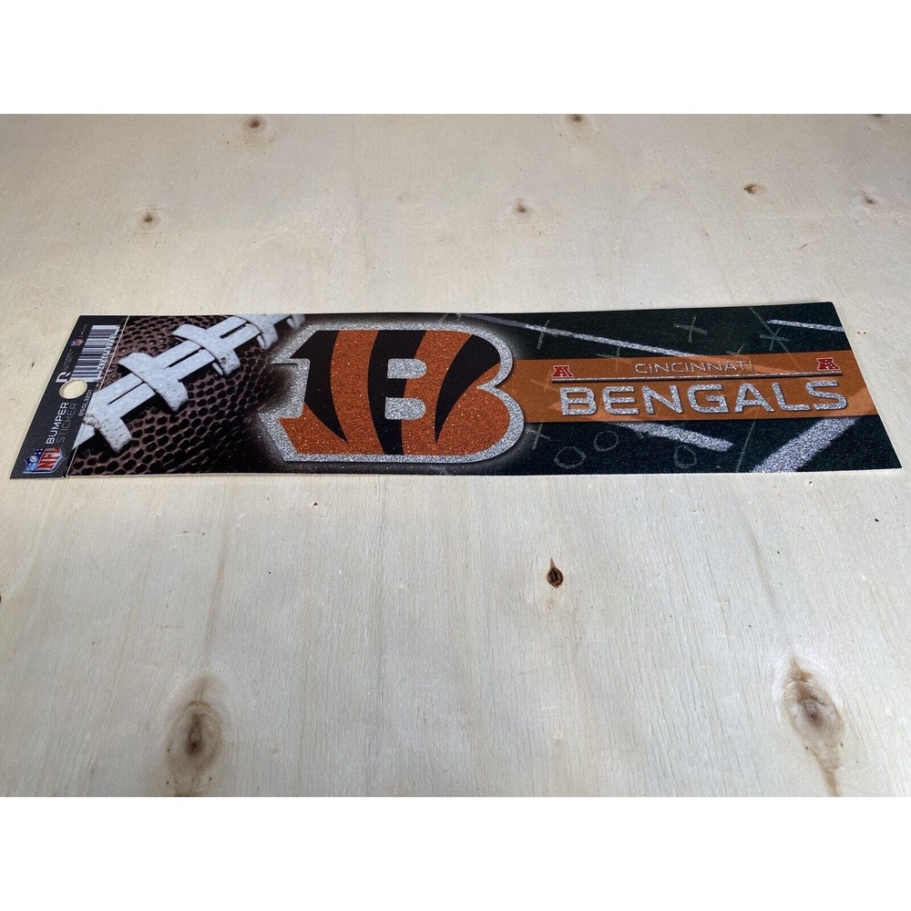 Cincinnati Bengals Bumper Sticker Football NFL‎ Brand Glitter Design Licensed